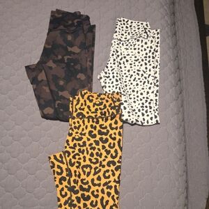 Balance Athletica Leopard and Cheetah Print Leggings Trio